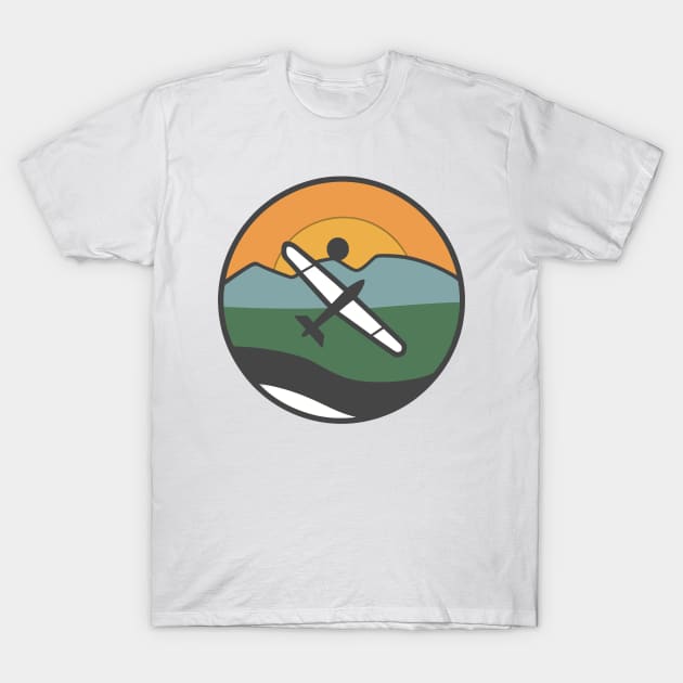 Glider Sailplane Biplane aerial floating soaring T-Shirt by ThesePrints